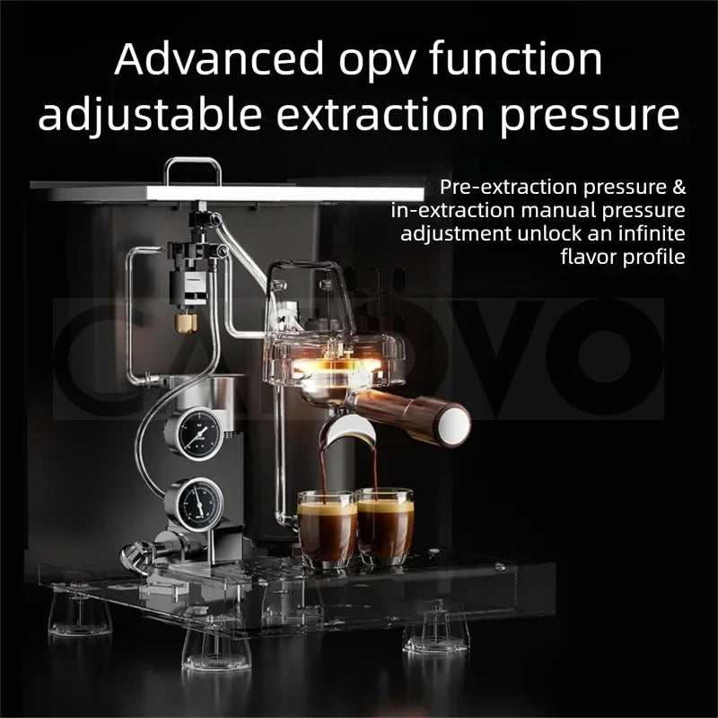 CAFOVO E130 E61 Dual Boiler Commercial Espresso Machine with Flow Control PID Espresso Maker OPV Adjustable Extraction Pressure
