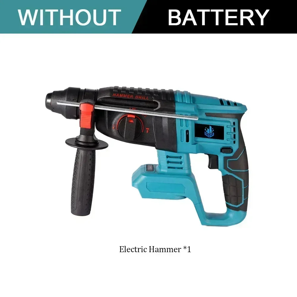 1680W 26mm Brushless Electric Hammer Cordless Efficient Rechargeable Hammer Impact Drill Power Tool For Makita 18V Battery Pin