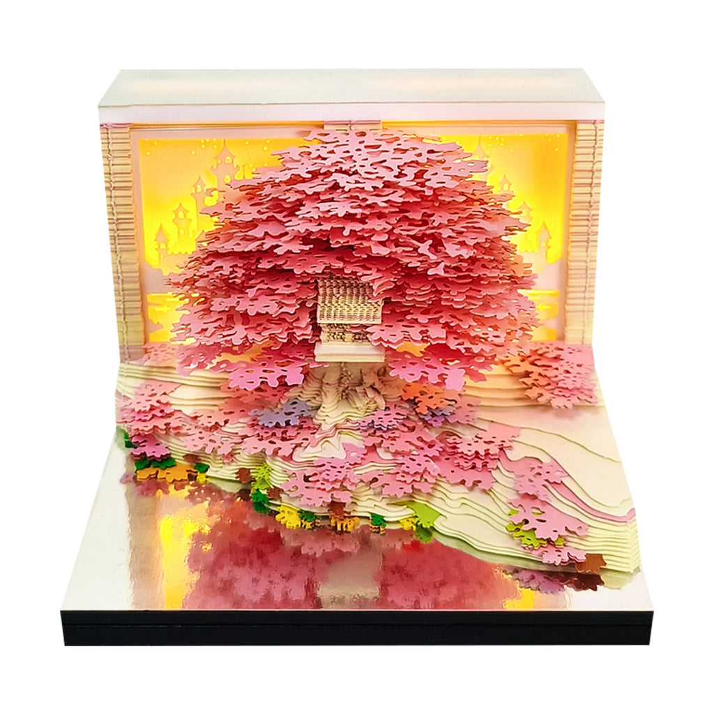 Omoshiroi 3D Calendar 2026 Mushroom 3D Notepad Led Memo Pad Note Paper Art 3D Sticky Note Blocks Office Accessories Novelty Gift