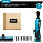 JAUHI 12V Cordless Electric Wrench 3/8'' Right Angle Ratchet Wrench Angle Drill Screwdriver Removal Screw Nut Car Repair Tool