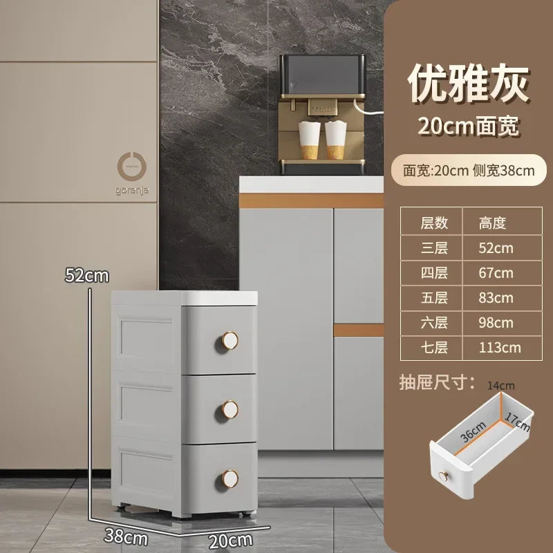 Modern Plastic Cabinet for Bedside Drawer Type Narrow Side Bathroom Cabinet Creative Cabinets for Laundry Room