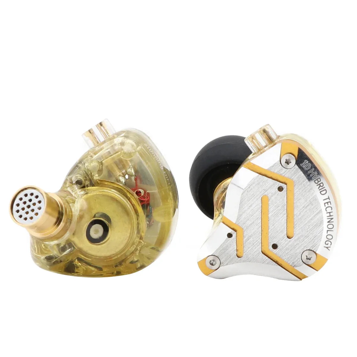 KZ ZS10 Pro 4BA+1DD 5 Driver in-Ear HiFi Metal Earphones with Stainless Steel Faceplate, 2 Pin Detachable Cable