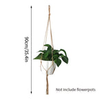 Gardening Green Plant Hanging Basket Cotton Rope Hanger Flower Pot  Handmade Macrame Pot Pocket Wall Boho Courtyard  Home Decor