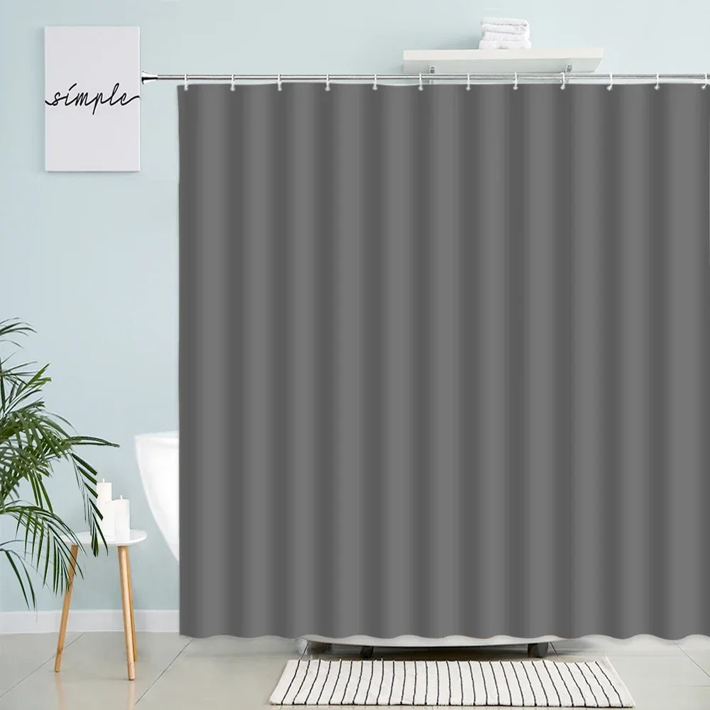 Red Shower Curtains Creative Solid Color Bath Curtain Set Modern Simple Fabric Bathroom Decoration Home Background Wall Hanging