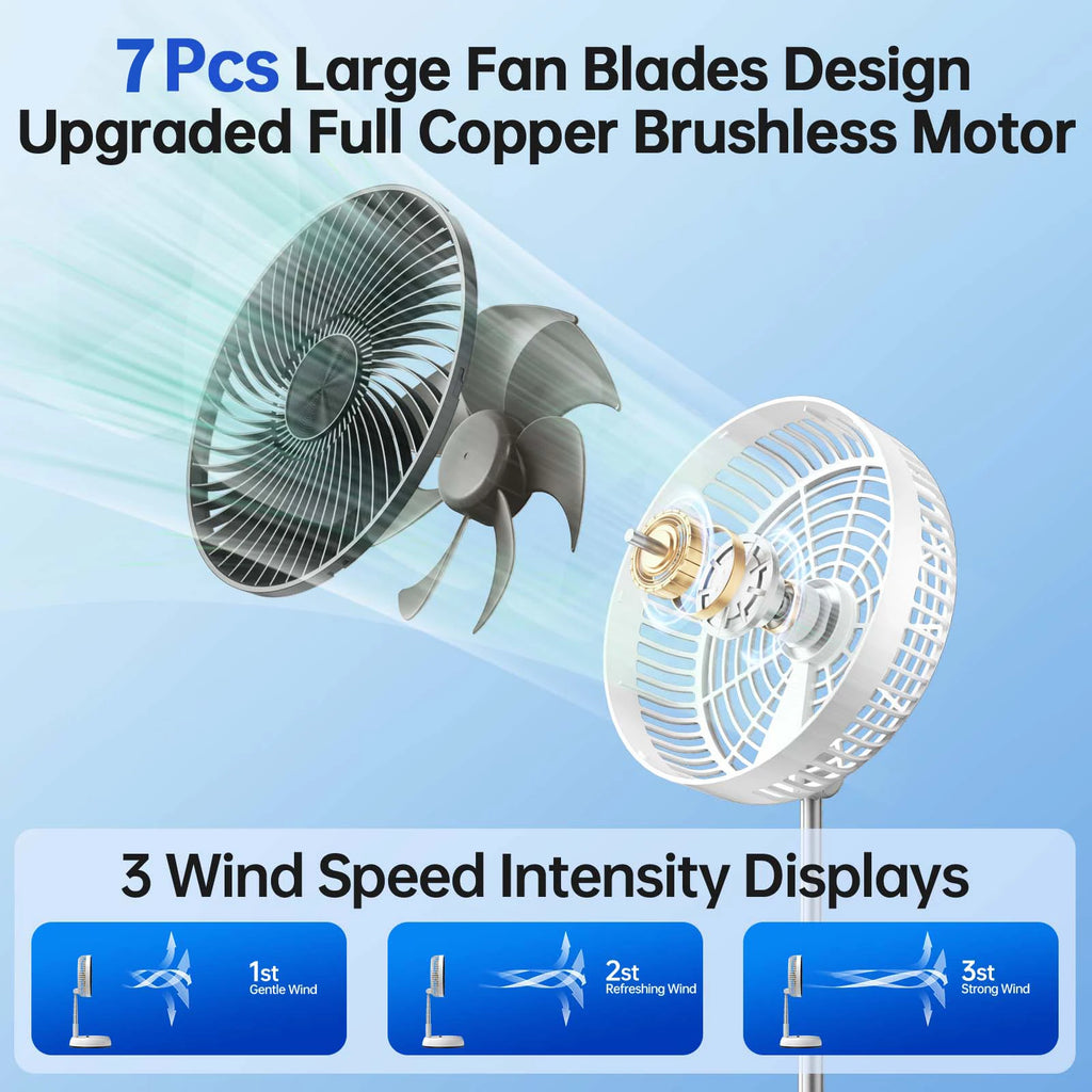 7200mAh outdoor fan with remote control aluminum alloy folding fan por