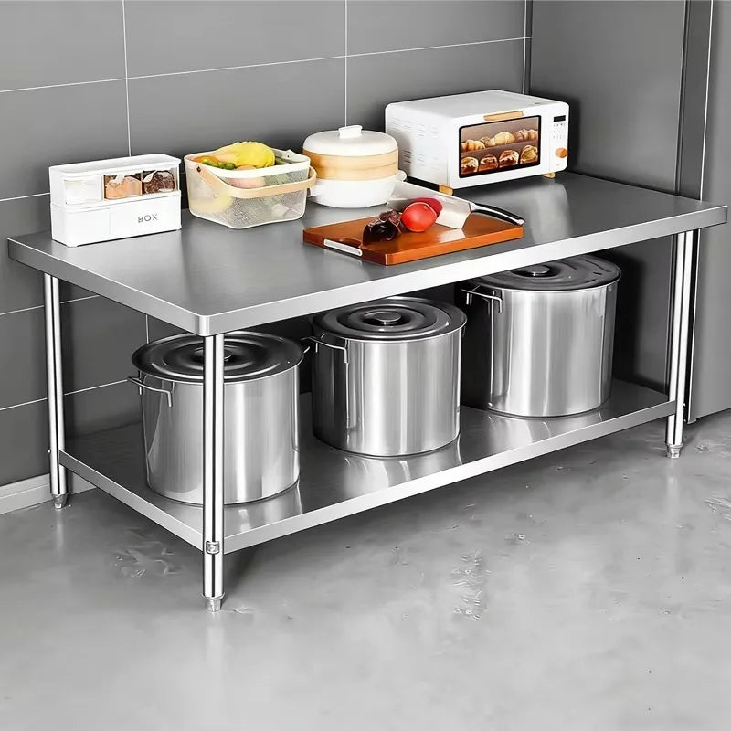 Custom Commercial Kitchen Work Table Stainless Steel Prep Table for Food Processing and Cooking Area