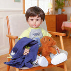 24-inch lifelike Reborn doll, handmade vinyl, soft fabric body with wig Hair realistic child