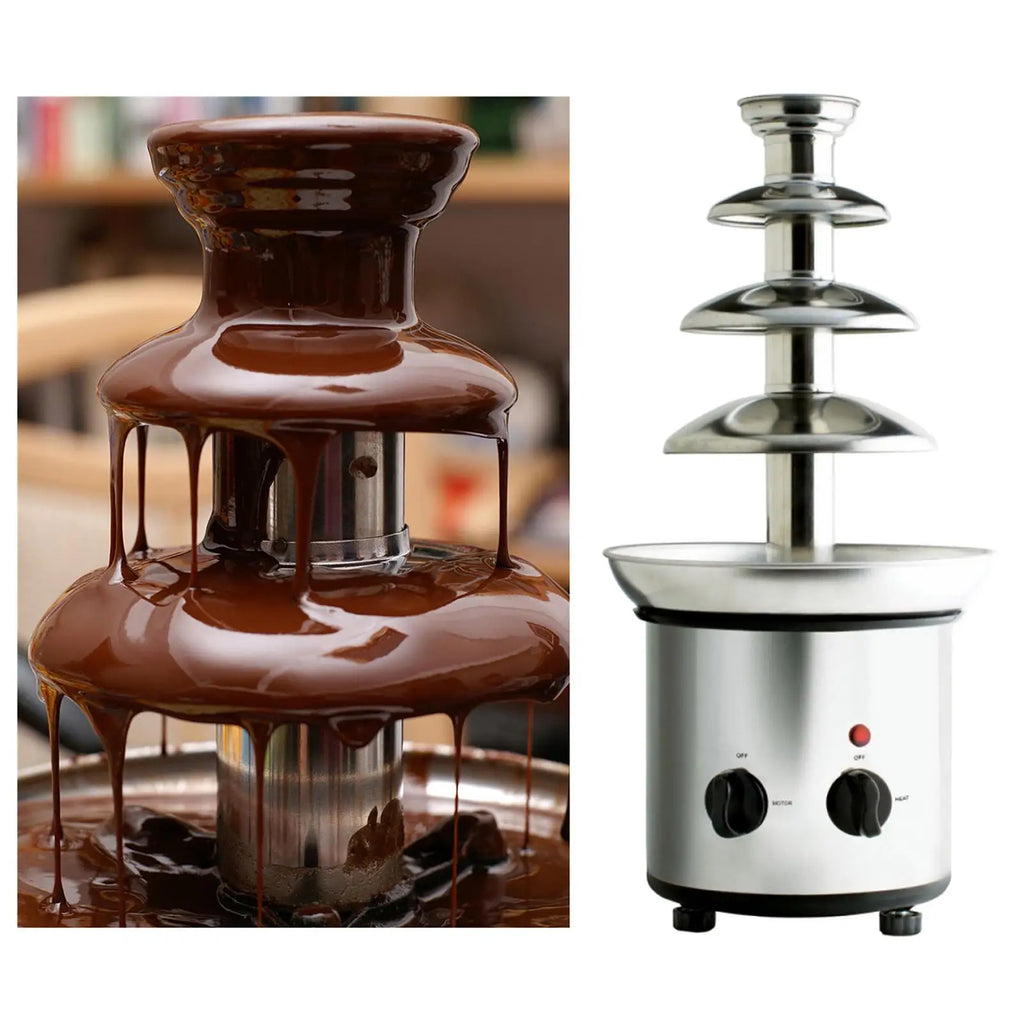 Stainless Steel Chocolate Fountain 4Layers Chocolate Melter With Heating Fondue Machine DIY Waterfall for Party