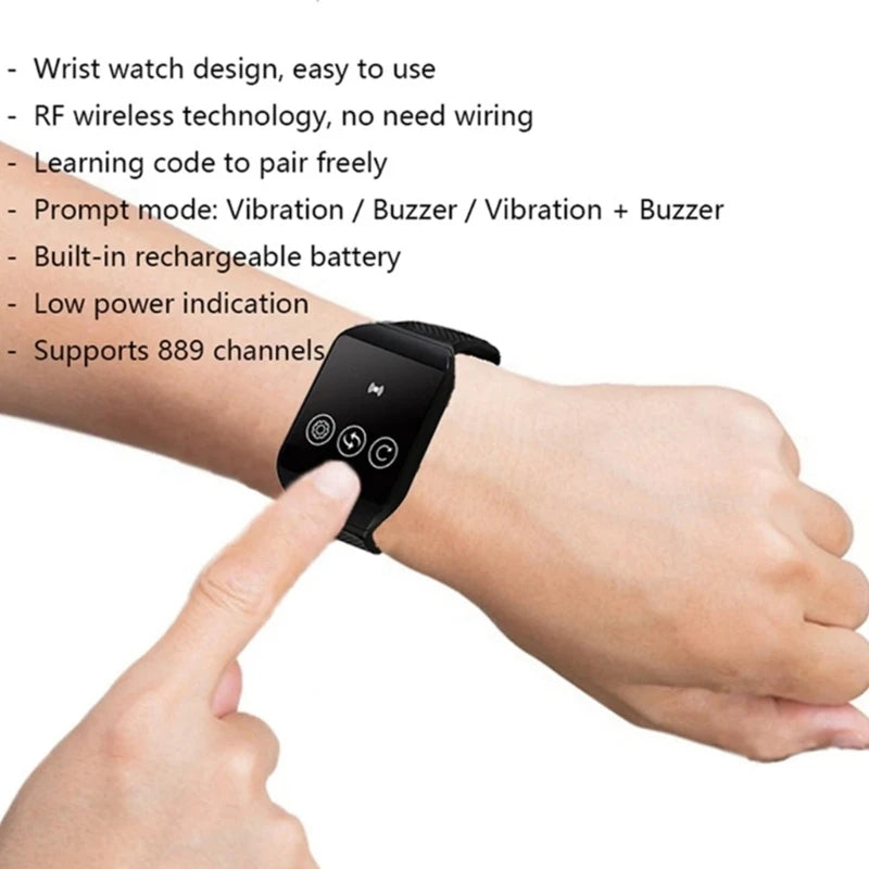Multifunctional Wireless Calling Bells Vibrating Alert Watch Elderly Patient Call System Senior Care Wireless Dropshipping