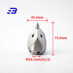 Stainless Steel 1/2" High-pressure Pipeline Cleaning and Dredging Nozzle, Sewer SPEAR POINT NOZZLES