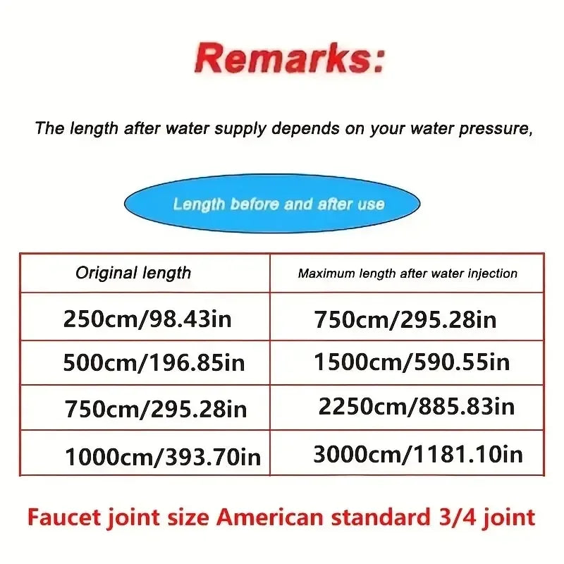 Expandable Garden Hose with Brass Joint US3/4 TPE Inner Pipe 3x Expansion Irrigation Water Pipe for Home Outdoor