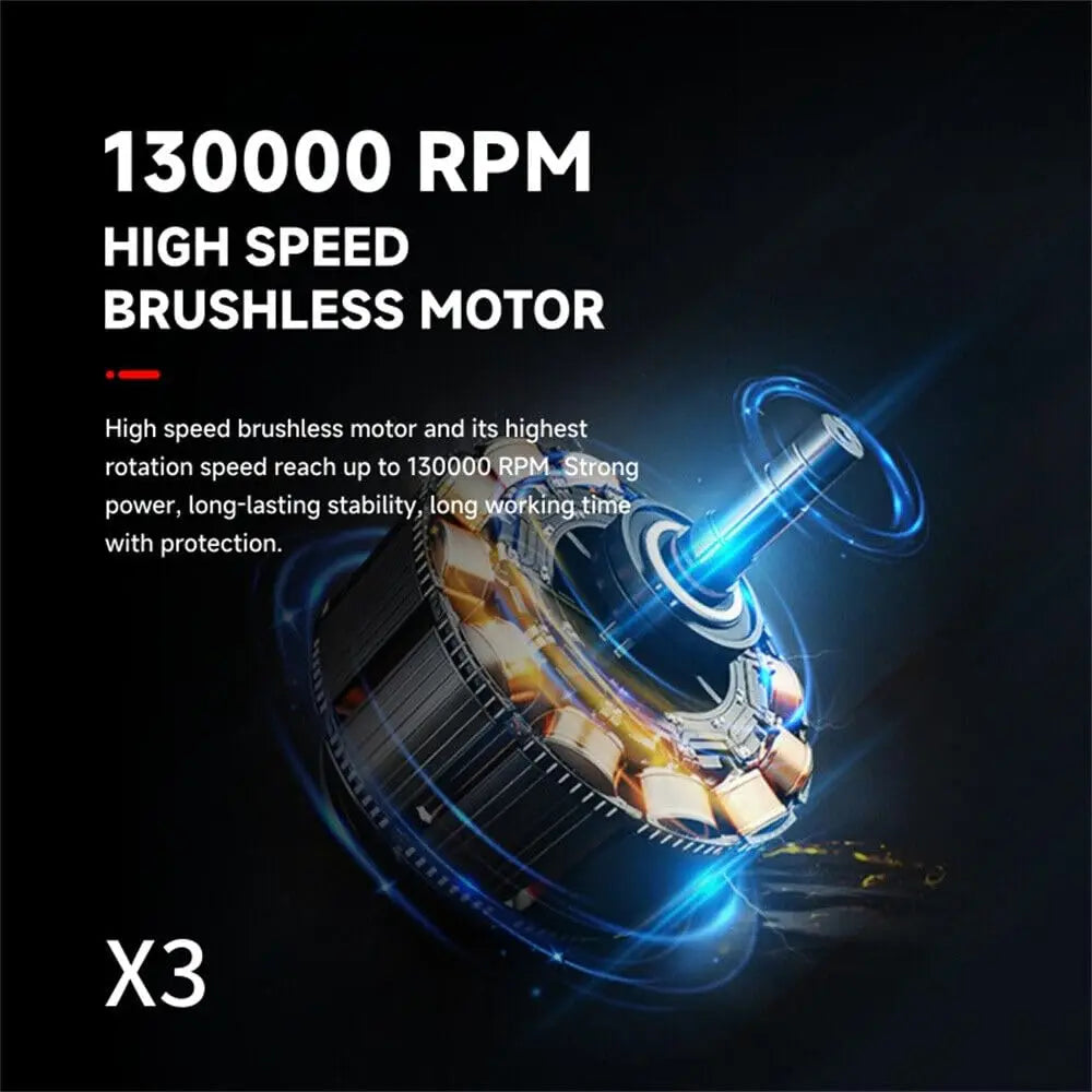 X3 High-speed Turbo 130,000 Rpm Brushless Violent Fan Handheld Rechargeable Outdoor Powerful Dusting Hair Dryer