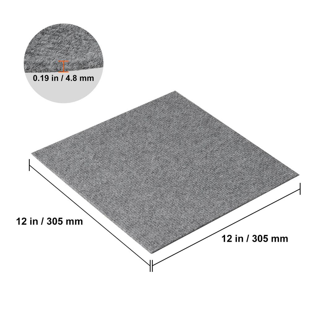 VEVOR Carpet Tiles Peel & Stick Self Adhesive Carpet Floor Tile Soft Padded Carpet Tiles for Bedroom Living Room Indoor Outdoor
