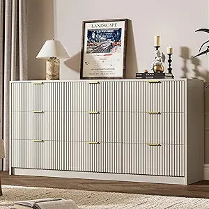 Black Dresser for Bedroom, 9 Drawer Double Dresser, Modern Chest of Drawers for Bedroom, Living Room, Entryway and Closet, 63" L