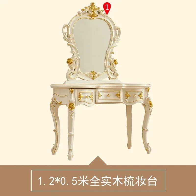 FG11European dresser, American luxury bedroom storage cabinet integrated champagne gold small dressing table
