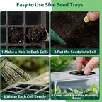 10 Pack Seed Starter Tray with Ventilation Hole 12Grids Seeds Growing Cultivation Planting Box Mini Greenhouse Plant Starter Kit