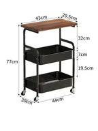 Double Coffee Table Storage with Small Table Movable Living Room Space Saving Modern Style Sturdy Structure Storage Shelf