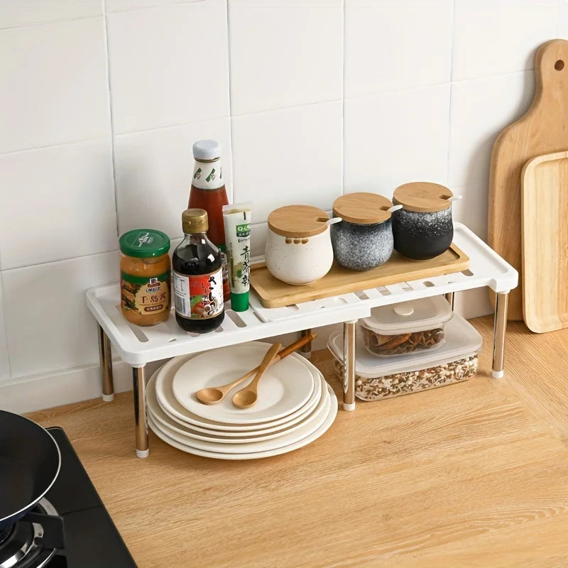 1pcs/Retractable kitchen rack under sink cabinet household layered dishes seasoning bottle finishing storage rack