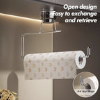 Kitchen Storage Rack Suction Cup Wall Mounted Non Perforated Stainless Steel Tissue Holder Bathroom Storage Home Storage
