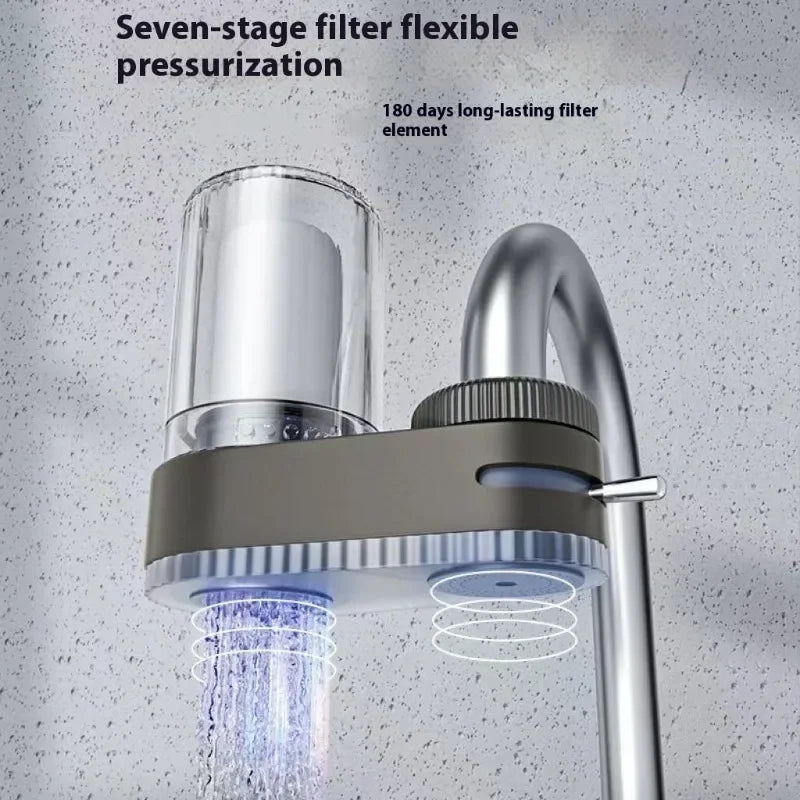 Kitchen Faucet Water Filter 3-Stage Anti-Splash Chlorine Removal Lead-Free Cartridge Easy Install for Home Sink