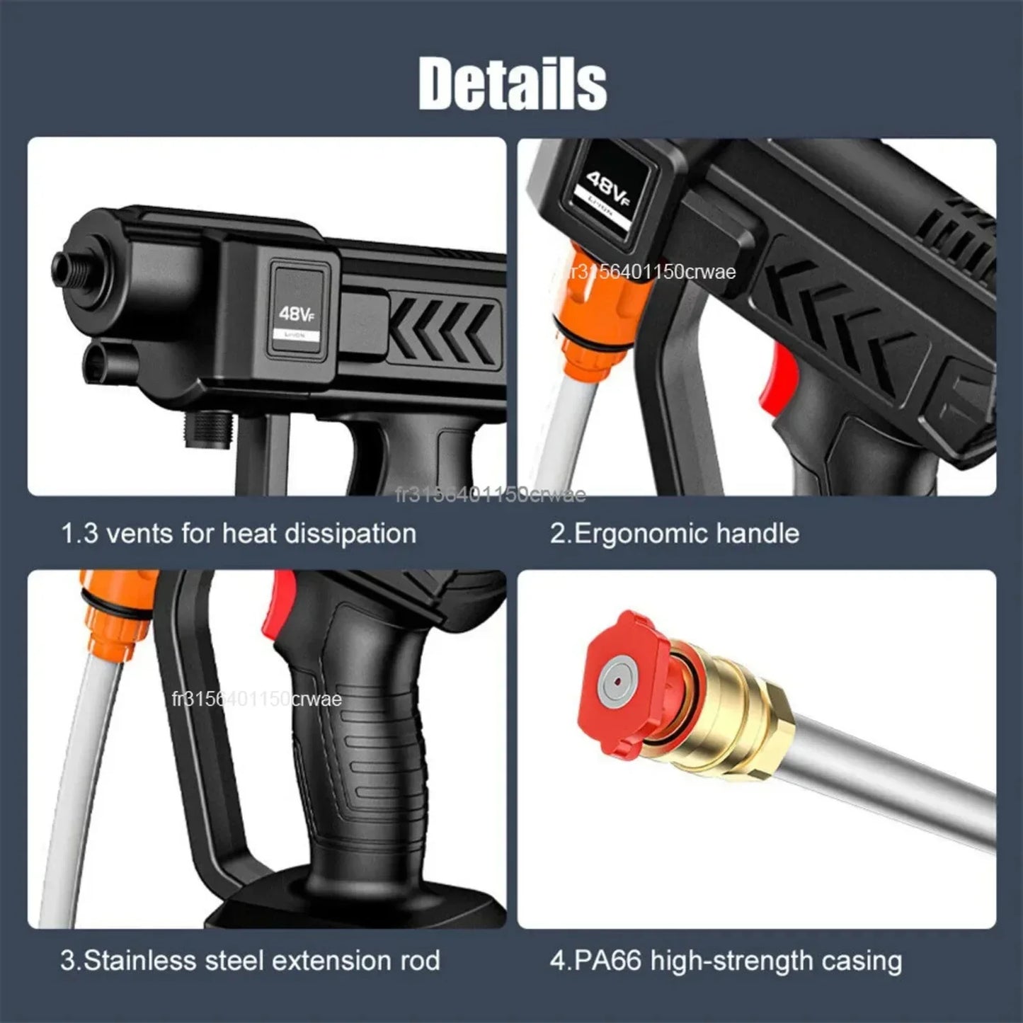 High pressure home car wash water gun electric car wash machine rechargeable wireless lithium battery car wash machine