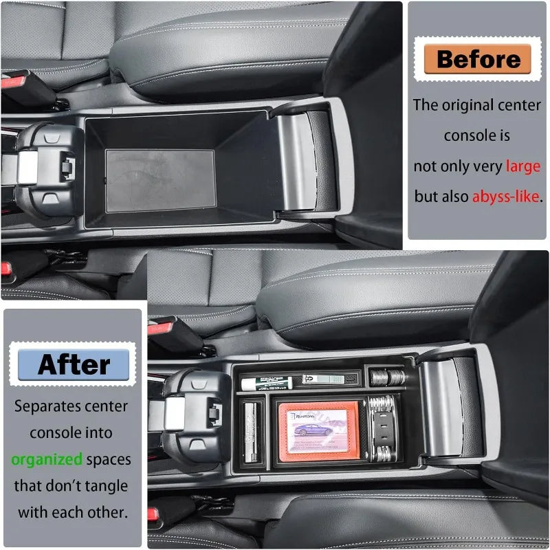 Center Console Organizer Tray Compatible with Honda HR-V 2023 2024 2025 HRV Accessories, ABS Console Organizer Armrest Storage B