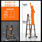 Thickened carbon steel telescopic ladder Multifunctional herringbone ladder Bamboo ladder Lifting  folding engineering staircase