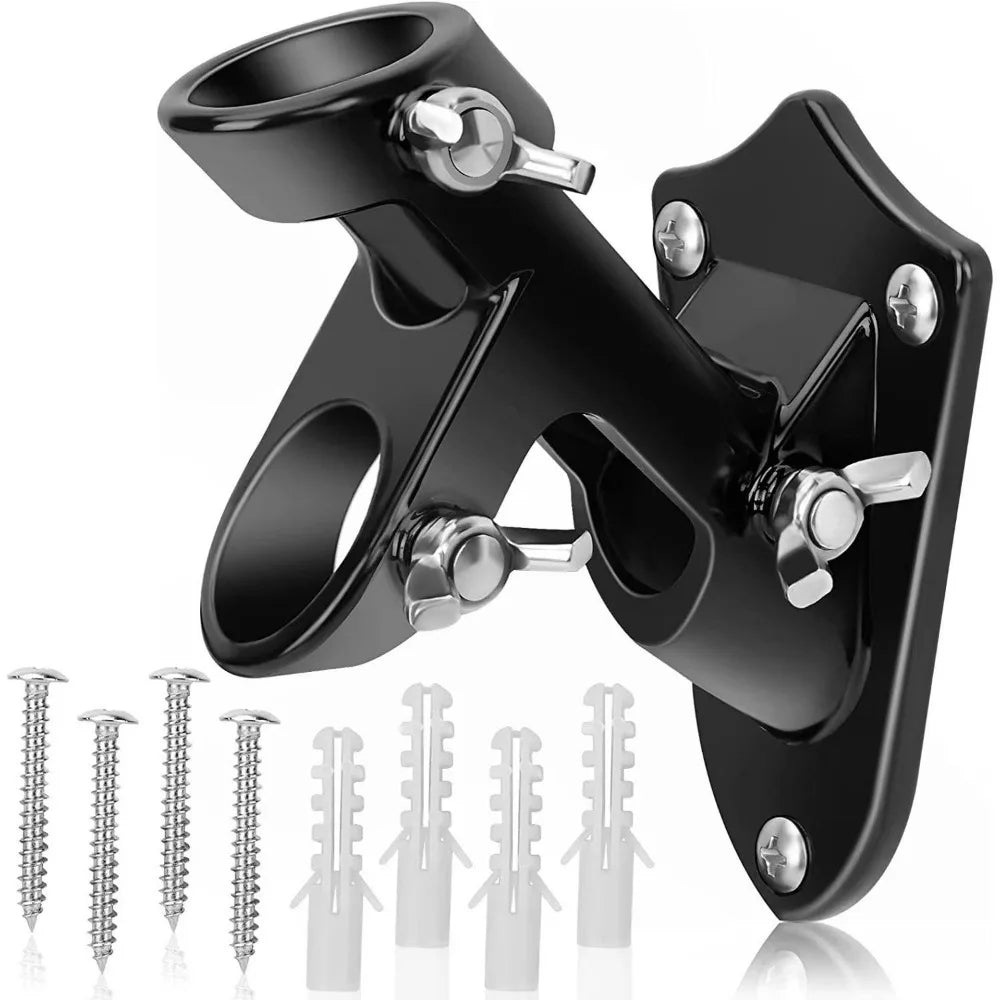 Rust Free Wall Flag Pole Holder Double Hole Wall-mounted Flagpole Bracket Waterproof Easy To Install Flagpole Mounting Base