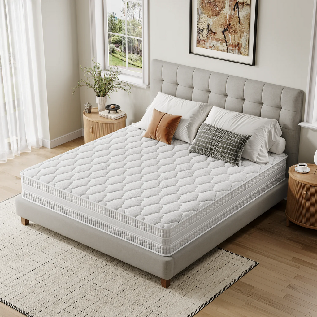 Vesgantti 10/12 inch Hybrid Queen Size Mattress with Memory Foam and Pocket Spring, Medium Firm Ergonomic & Pressure Relief
