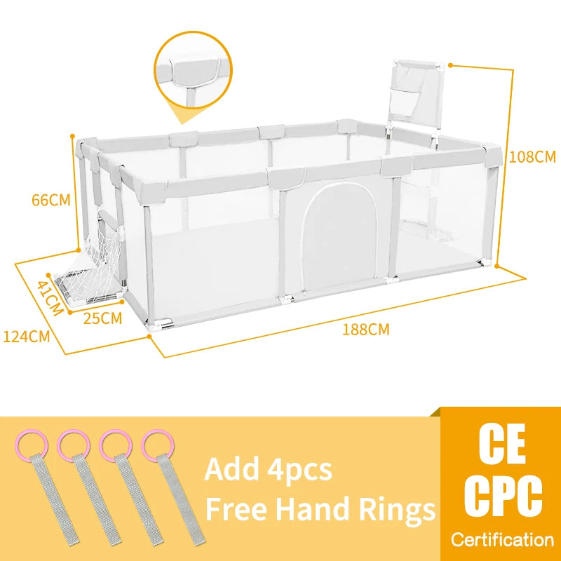PANGDUBE Baby Playground Playpen for Baby and Toddlers Thicken Steel Pipes & Cloth Baby Fence Play Park Baby Activity Fence