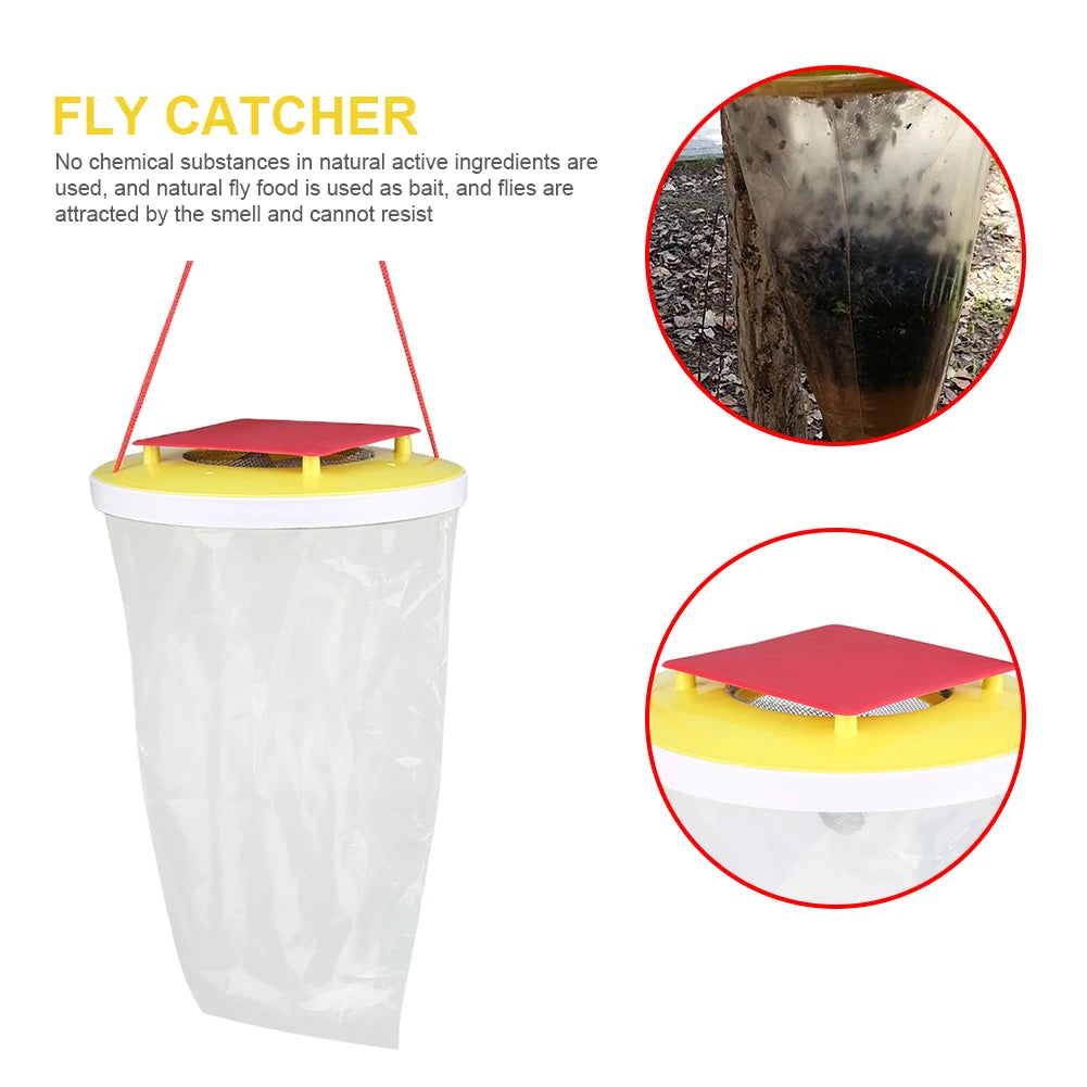 1-10PCS Fly Trap Hanging Fly Catcher Non-toxic Fly Lure Bag Pest Trap With Bait Insect Bug Killer Garden Hanging Flycatcher