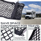 Car Trunk Net Car Double Storage Network Bag Auto Seat Back Fixed Mesh Pocket Universal Car Elastic Velcro Straps Net Organizer