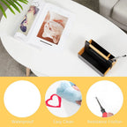 Vabches Coffee Table Oval Wood End Table with 2 Tier Open Storage Shelves White Modern Sofa Side Table for Living Room Furniture