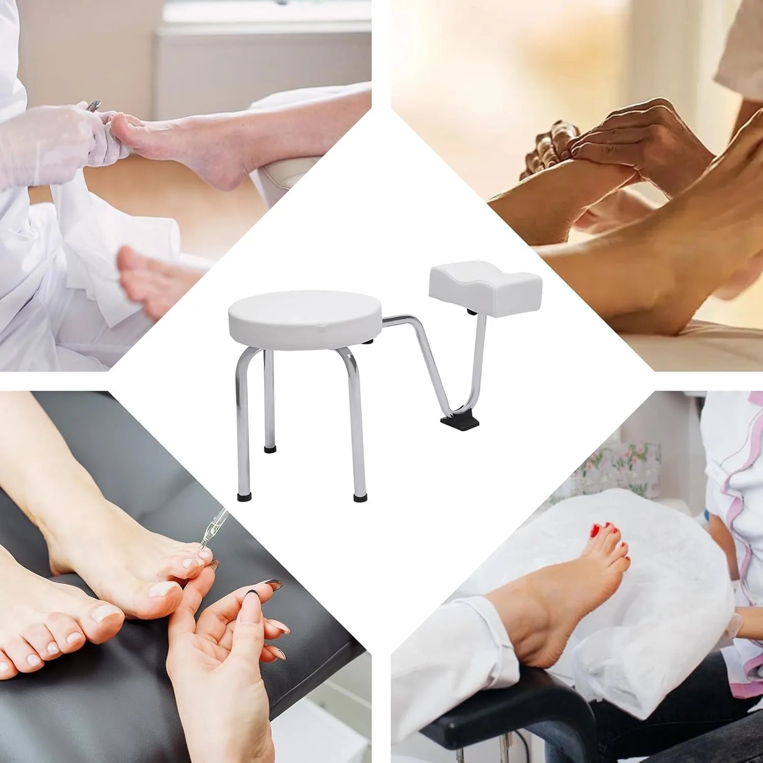 PU Leather Pedicure Foot Rest Comfortable Adjustable Leg Rest PVC Pad for Nail Tech Spa Beauty Salon Studio Equipment Supplies