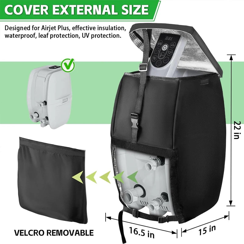 Hot Tub Spa Heater PumpCoverInflatable Hot Tub PumpCoverSuitable for Most Hot Tub SpaHeater Pump on Market （only cover）
