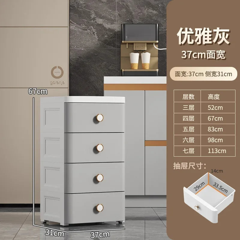 Modern Plastic Cabinet for Bedside Drawer Type Narrow Side Bathroom Cabinet Creative Cabinets for Laundry Room