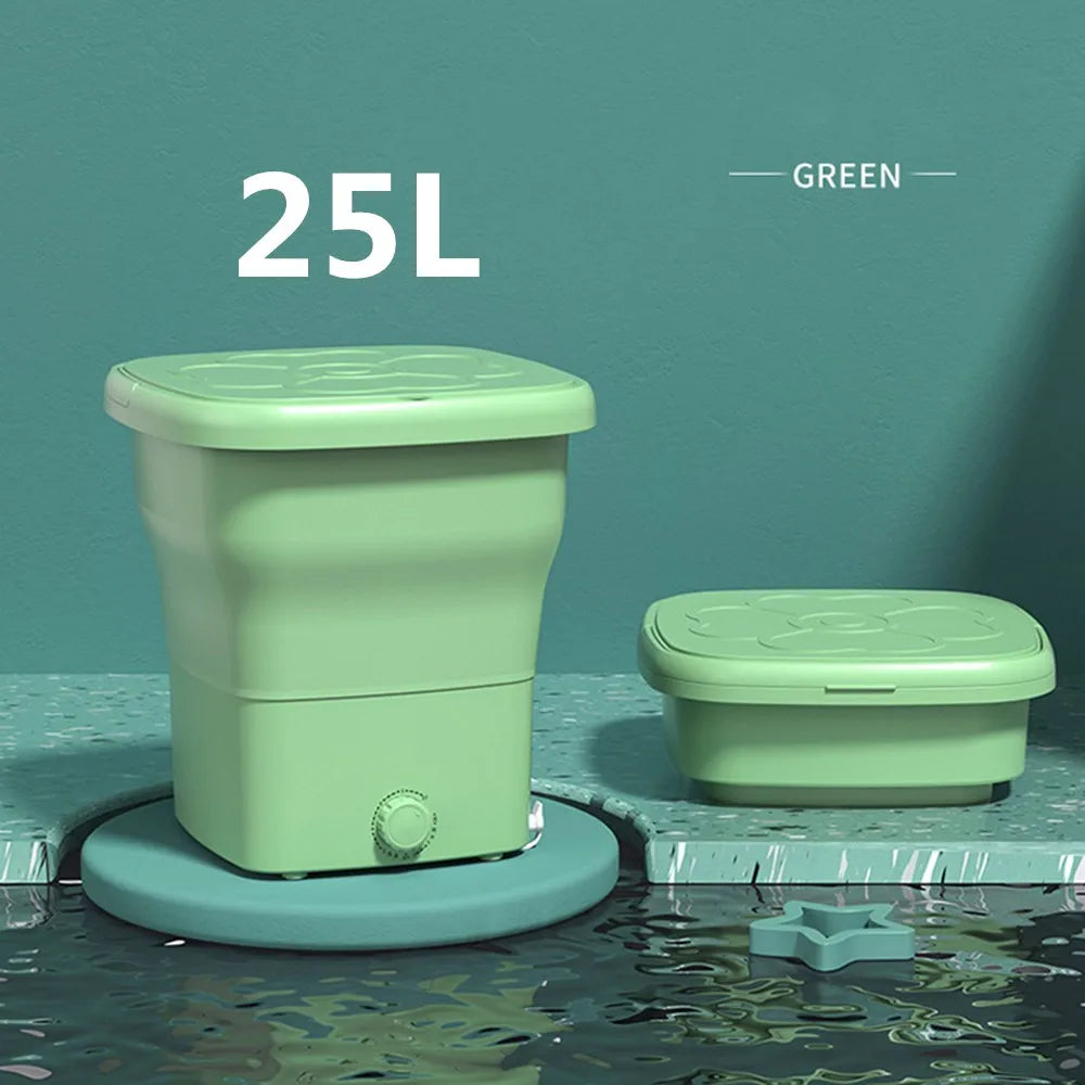 25L Large Portable Washing Machine Folding and Dryer Bucket for Clothe