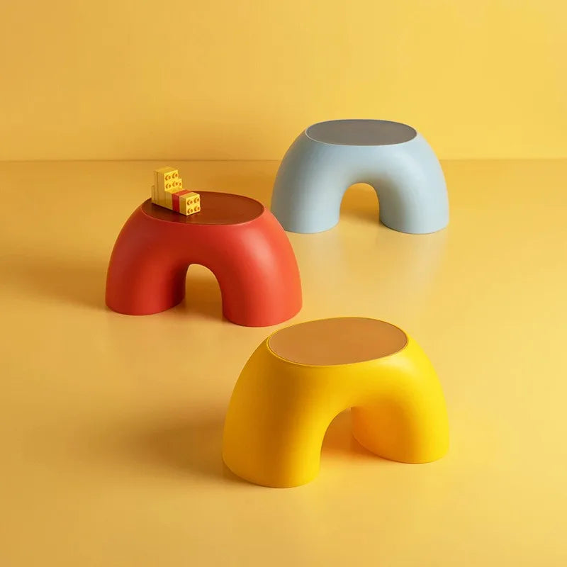 K-star Rainbow Stool Simple Lightweight Circular Small Stool Home Rounded Children's Stool Anti Slip Shoe Changing Stool 2024