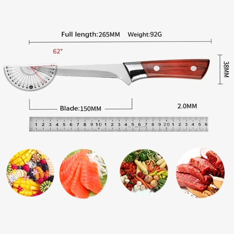 Kitchen Boning Knife Stainless Steel Fruit Paring Knife Cut Meat Pork Beef Sheep Fish Butcher Cleaver Chef Knife with Cover
