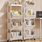 Trolley Bookshelf Kitchen Storage Rack Kitchen Corner Narrow Slit Storage Living Room  Cabinet Bathroom Home Organizer Gifts