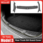 Trunk Protector Sill Guard For Tesla Model 3 Anti-Scratch Mat Rear Cargo Threshold Bumper TPE Pad Door ABS Side Cover Accessorie