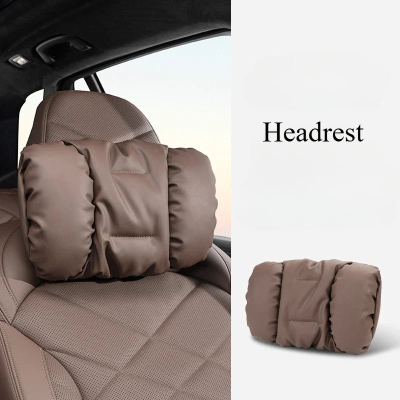 Advanced Sensory Bubble Cotton Car Headrest Anti-Stain Leather Neck Pillow And Waist Cushion Set for Mazda MX5 CX3 CX8 MX-5 CX30