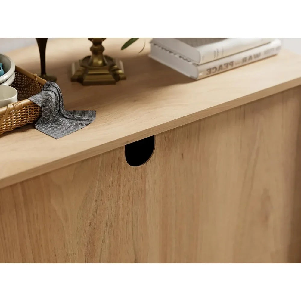 Buffet Sideboard Cabinet Farmhouse Modern 3 in1 Storage Cabinet with Adjustable Shelves for Kitchen, Coffee Bar, Living Room