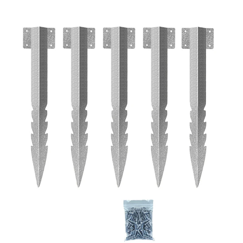 5PCS Fixing Peg Timber Heavy Duty Sleeper Stakes Metal Landscape Edging Stakes for Driveway Garden Edging Timber Planter Raised