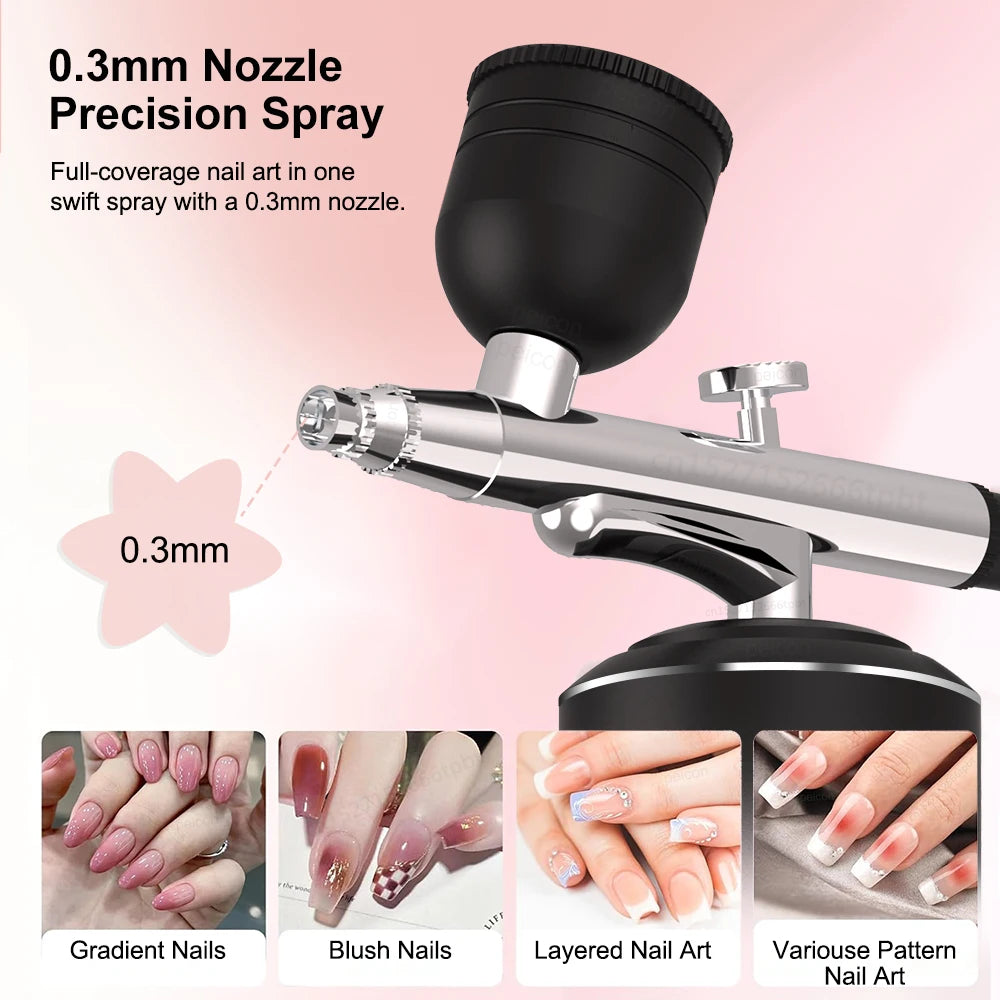 Airbrush Nail with Compressor Portable handheld Airbrush Painting Airbrush Spray Tool for Painting Nails Cake Tattoo Makeup
