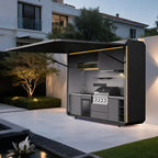 Customized Wholesale Outdoor Cooking Station Brushed Silver Intelligent BBQ Pod Full Kitchen Cabinets