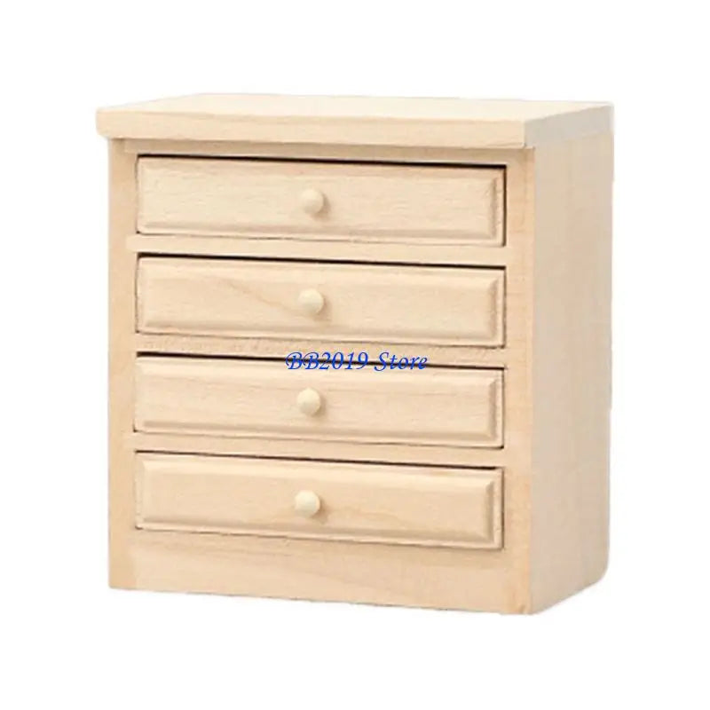 Q0KB Miniature Wooden Kitchen Sink Cabinet 1/12 Dollhouses Craft Project Scene Decors