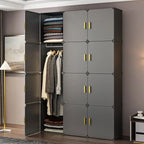 New Simple Wardrobe Clothes Assembly Plastic Collapsible Sturdy Dustproof Cabinets Dressers Cube Storage Locke Closet Furniture