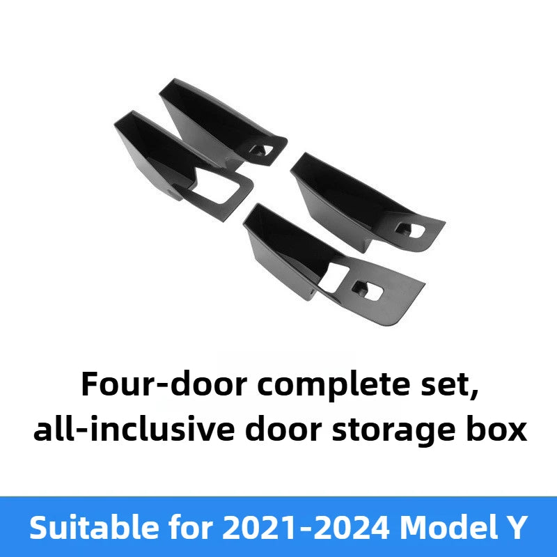 4Pcs Door Handle Storage Box Side Door Box for Tesla Model Y/Highland Model 3  Four-door Inner Handle Decor Car Accessories