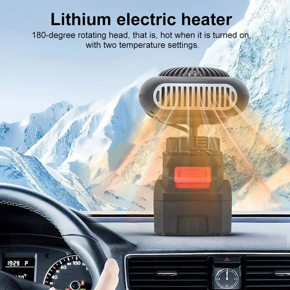 170W Portable Small Space Heater Battery Powered Desktop Heating Fan 2